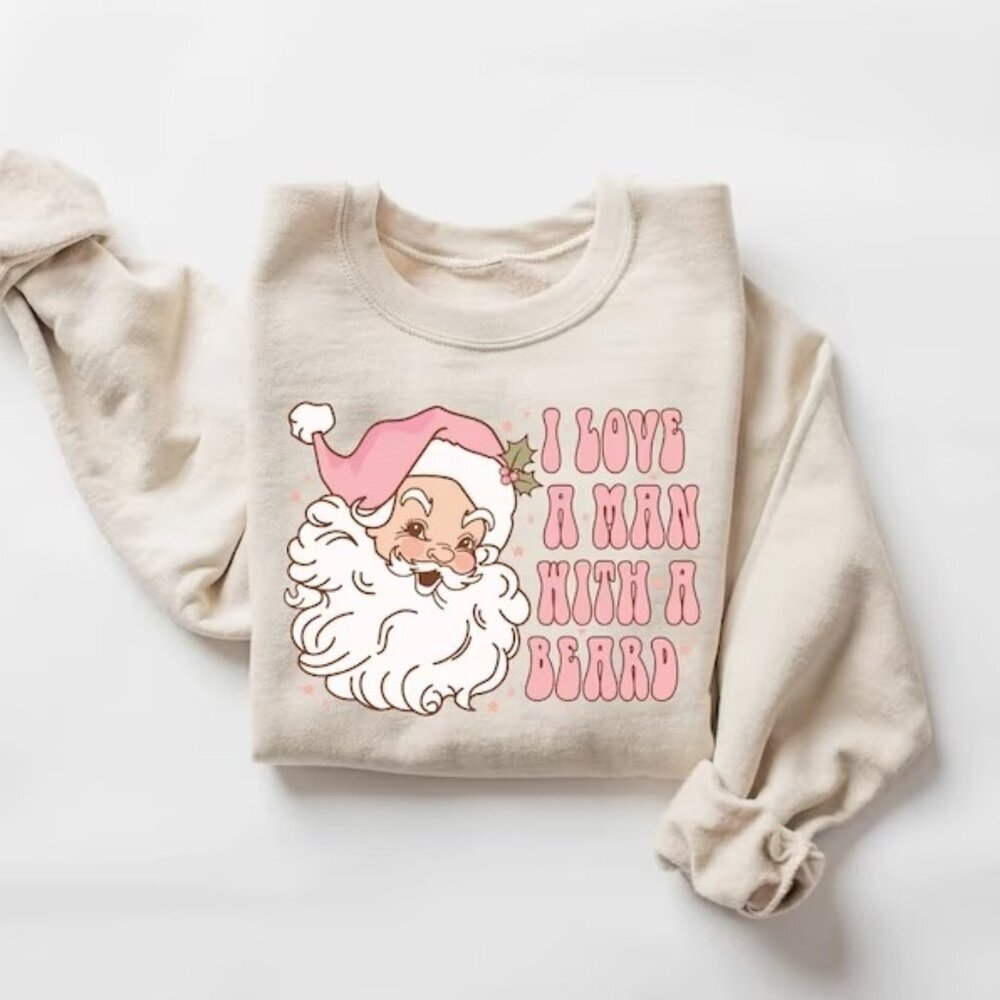 Funny Santa Beard Sweatshirt Cute Christmas Sweatshirt 24